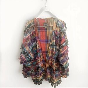 Paula Sweet Jacket Womens Size S/ 4 Multi Color Plaid Muslin Mink 80’s Vintage